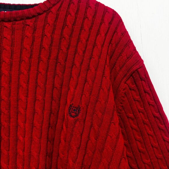 Chaps Red Knit Crewneck Sweater Size XL - Picture 6 of 9